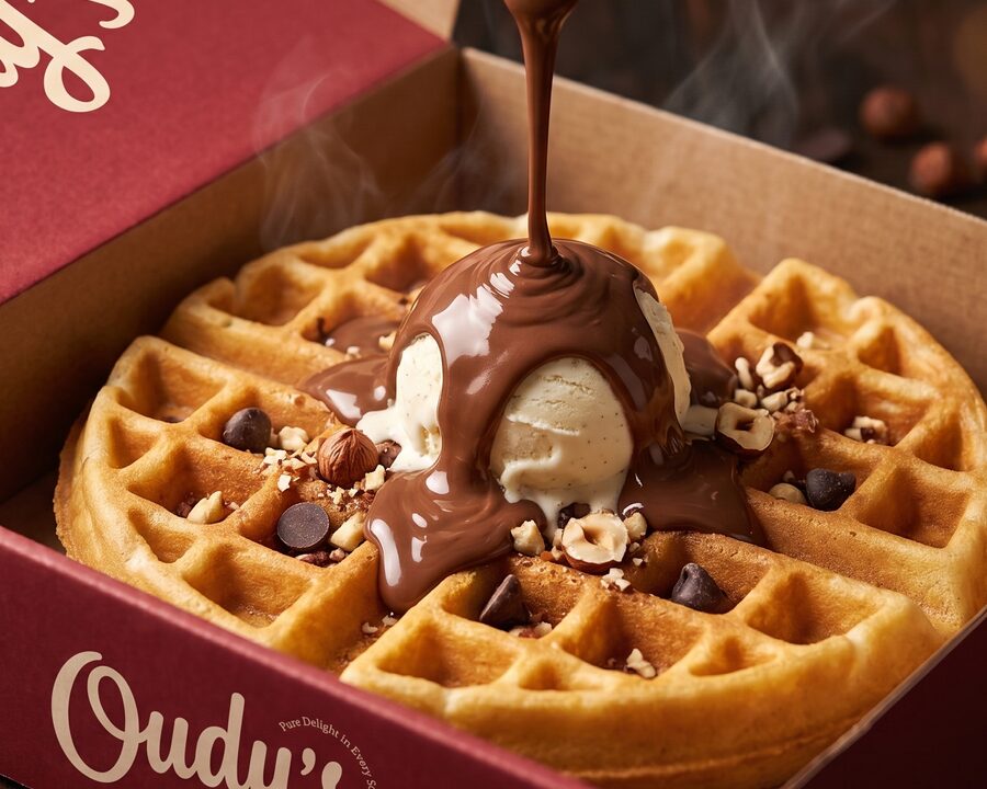 Chocolate waffle at Oudy's, Alexandria