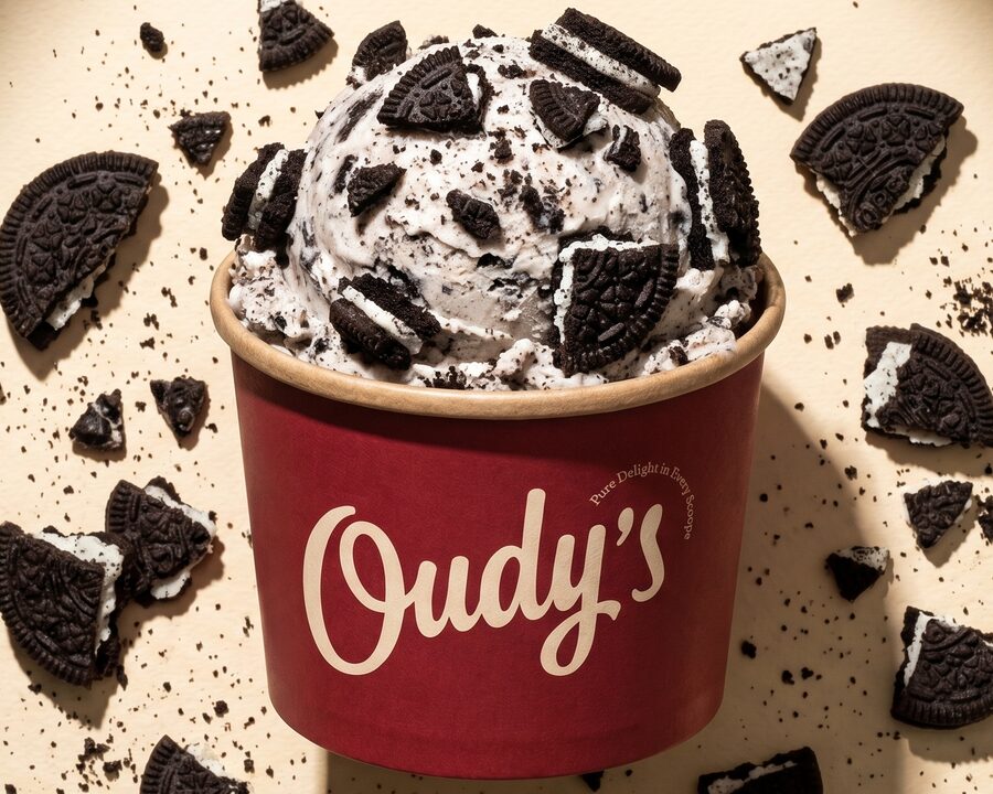 Cookies and cream ice cream at Oudy's, Alexandria