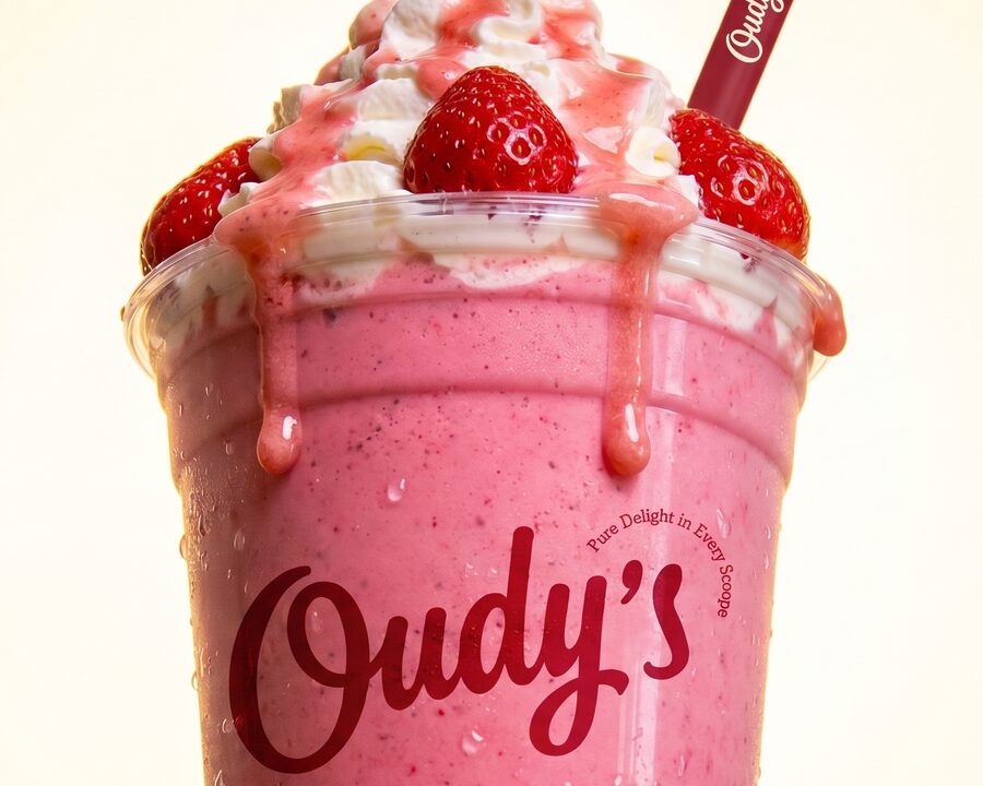Strawberry milkshake at Oudy's, Alexandria