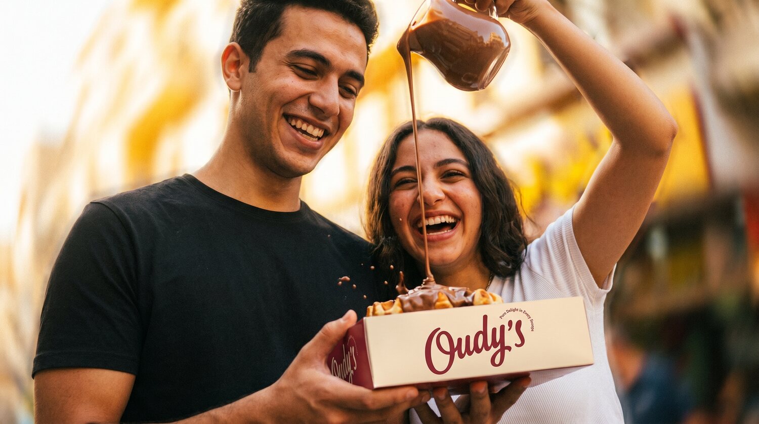 Friends sharing desserts at Oudy's, Alexandria